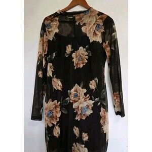 Charlotte Russe Dress Womens 1X Boho Peasant Dark Floral Granola Whimsigoth Fall